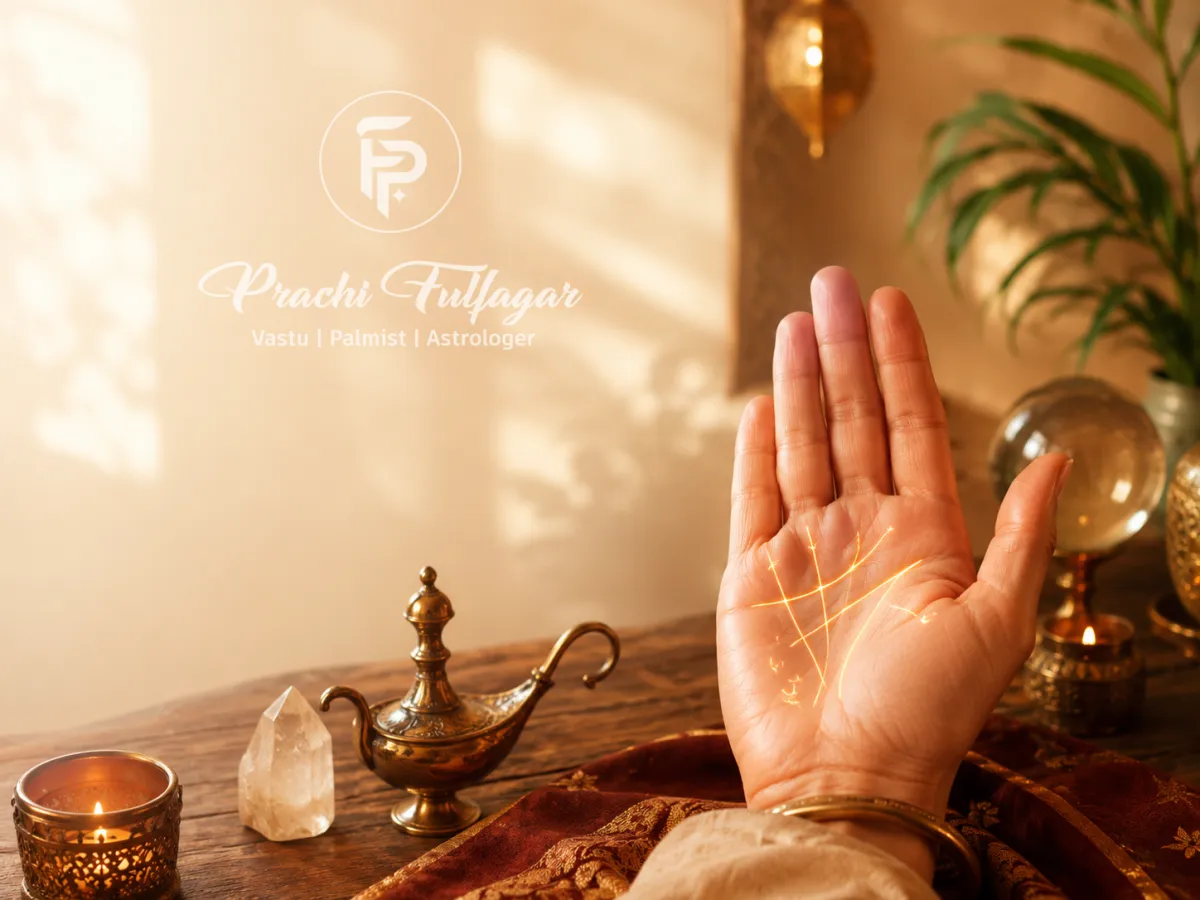 Palmistry reading illustration