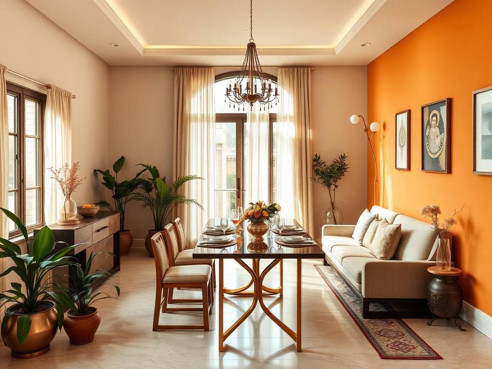 Calm residential home interior arranged for Vastu balance